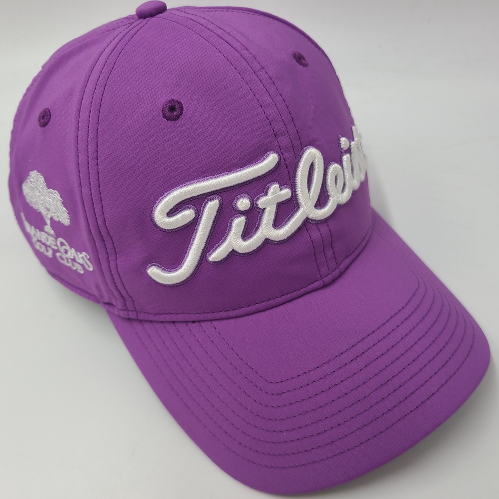 Grande Oaks Golf Club Hat Strapback Titleist Purple White Course Davie Florida